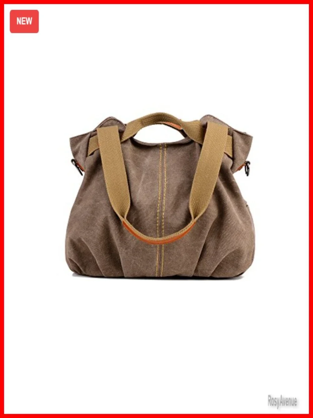 Vintage Hobo Canvas Shoulder Tote Handbag with Adjustable Strap, Roomy Interior